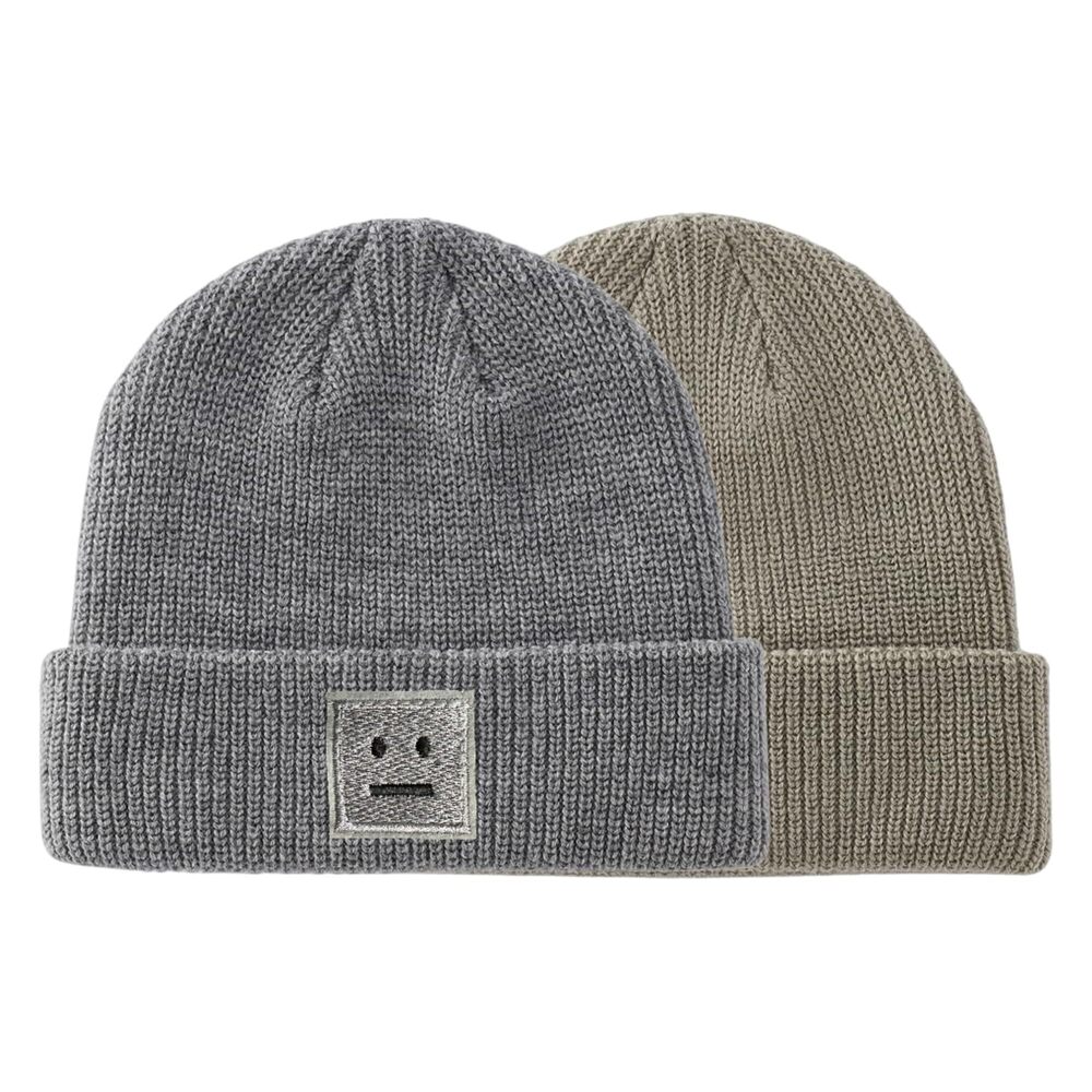7559 Winter Hats and Beanie Knit Cuffed Cute Smile Face Skull Cap for Adult - Picture 4 of 6